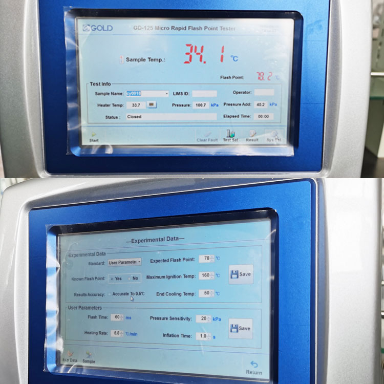 ASTM D6450 / D7094 Micro Patuloy na Sarado na Cup Flash Point Tester