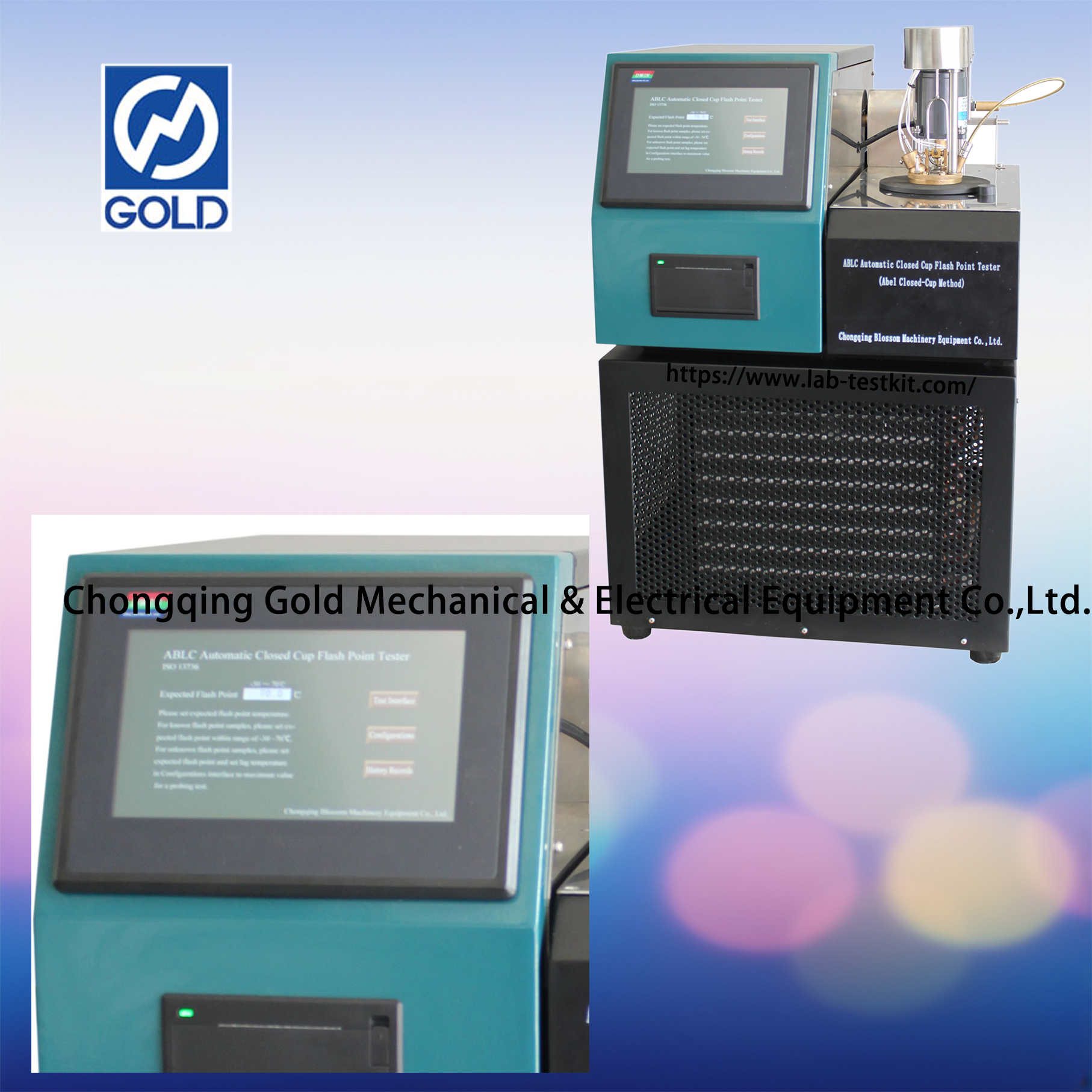 ISO 13736 Awtomatikong Abel Sarado na Cup Flash Point Tester